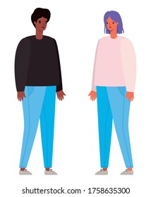Woman and man avatar cartoon design, Person people and human theme Vector illustration
