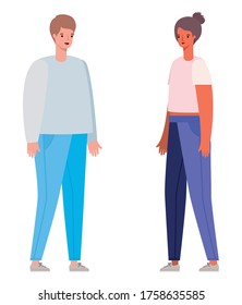 Woman and man avatar cartoon design, Person people and human theme Vector illustration