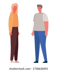 Woman and man avatar cartoon design, Person people and human theme Vector illustration
