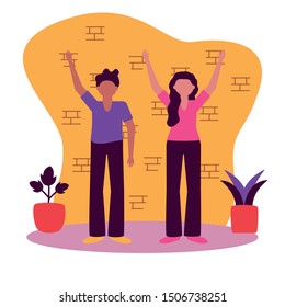 Woman and man avatar design, Person people human profile and user theme Vector illustration
