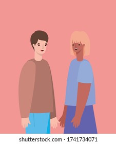 Woman and man avatar design, Person people and human theme Vector illustration