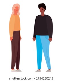 Woman and man avatar design, Person people and human theme Vector illustration
