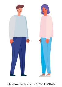 Woman and man avatar design, Person people and human theme Vector illustration