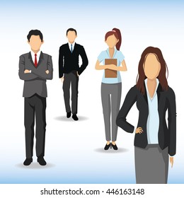 Woman and Man avatar icon. Businesspeople design. Vector graphic