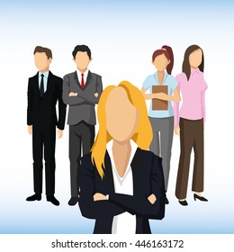 Woman and Man avatar icon. Businesspeople design. Vector graphic