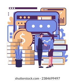  woman and man business handshake flat vector illustration design