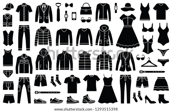 Woman Man Clothes Accessories Collection Fashion Stock Vector (Royalty ...