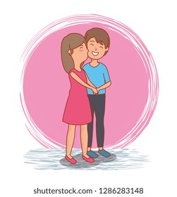woman and man couple together to valentines day