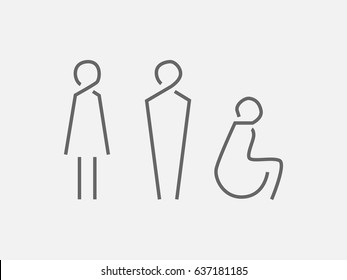 woman man and cripple icon vector