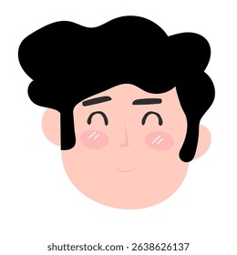 Woman and man emoticon head face expression collection