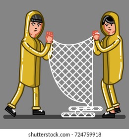 Woman and man from fisherman