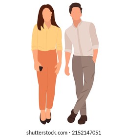 diseño plano de mujer y hombre, aislado en fondo blanco, vector