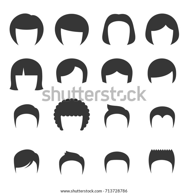 Woman Man Hair Set Vector Stock Vector (Royalty Free) 713728786