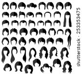 woman , man hair, vector hairstyle silhouette