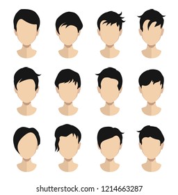 Woman , man hair, vector hairstyle
in puppet