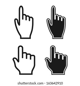 Woman and Man Hands. Cursor Icons. Mouse Pointer Set. Vector