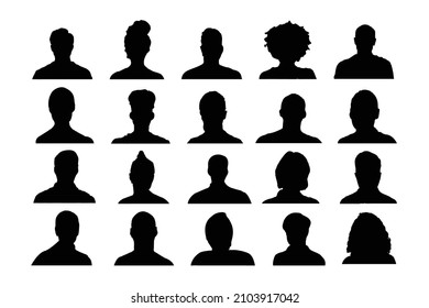 Woman and Man head icon Silhouette. vector illustration eps10