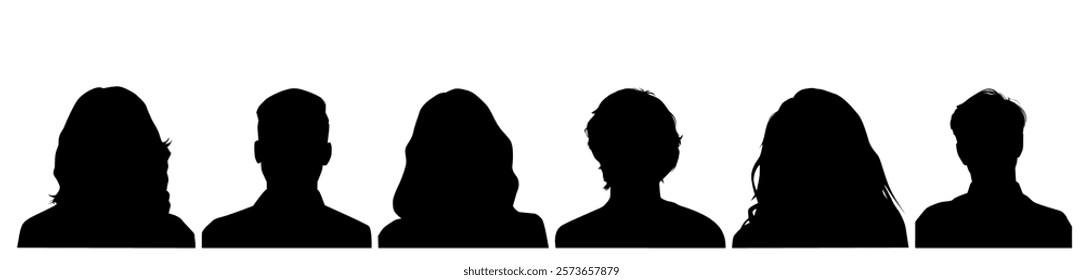 Woman and Man head icon Silhouette  vector illustration