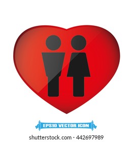 woman man heart icon vector illustration EPS 10