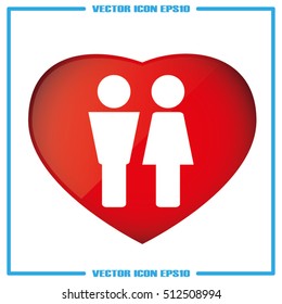 woman man heart icon vector illustration EPS 10