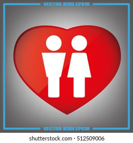 woman man heart icon vector illustration EPS 10