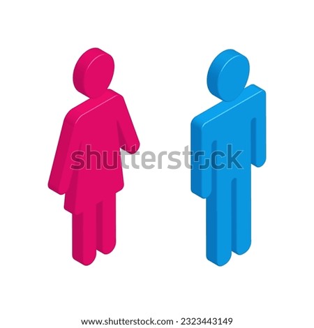 Woman and man isometric icon