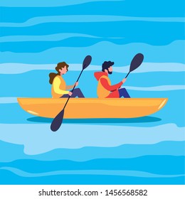 Canoe Competition Semi Flat Vector Illustration Stock Vector (Royalty ...