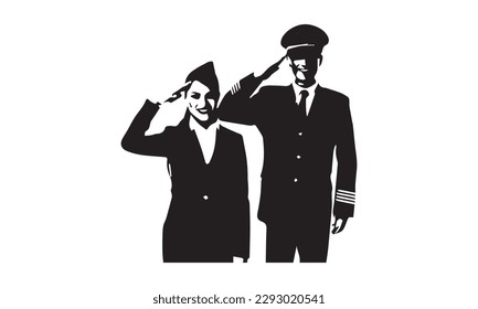 woman and man police silhouette design, police and man character silhouette