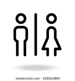 Woman and man sign line icon