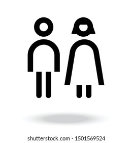 Woman and man sign line icon