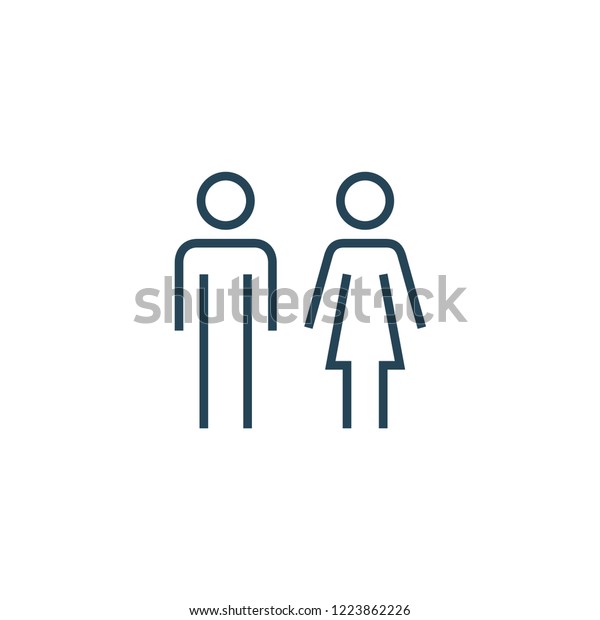 Woman and man sign line\
icon