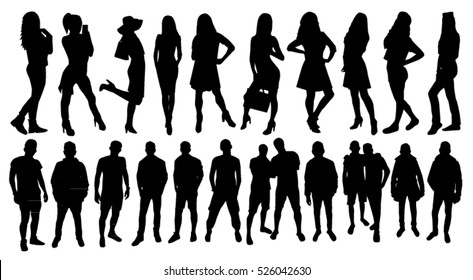 Woman Man Silhouettes Stock Vector (Royalty Free) 526042630 | Shutterstock