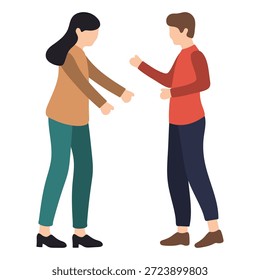 Mulher e Homem de Pé Enquanto Fala Seriamente Ilustração