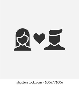 Woman and man valentines day love icon illustration isolated vector sign symbol