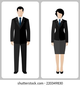 Woman and man vector colorful on white background