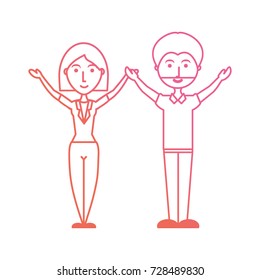 woman and  man  vector illustration
