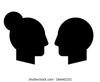 Woman and man vector profiles