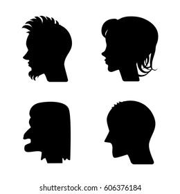 Woman and Man Vector Profiles or Cameo Silhouettes