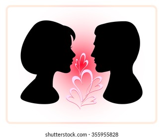 Woman and man vector profiles.


Profile of men and women. Black silhouettes of lovers. Vector graphic.
