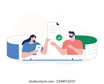 a woman and a man are working online at home, they are discussing with their friends and they are giving each other ideas about work and collaborating