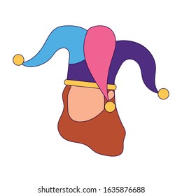 Woman with mardi gras hat design, Party carnival decoration celebration festival holiday fun new orleans and traditional theme Vector illustration
