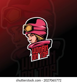 Woman mascot esport logo design