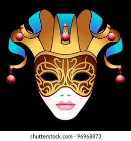 woman mask on a black background