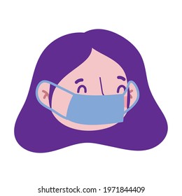 Woman with mask vector design