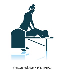 Woman Massage Icon. Shadow Reflection Design. Vector Illustration.