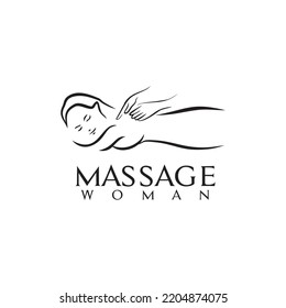 Woman Massage Therapy Clinic Vector Logo Stock Vector (Royalty Free ...