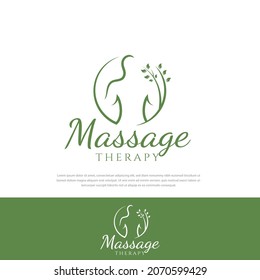 Woman massage therapy logo vector illustration,massage symbol