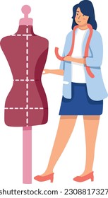 woman measuring fabric  fashion designer 