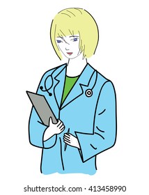woman medic. doctor. vector