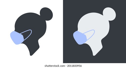 Woman in medical face mask. Coronavirus pandemic. Coronavirus quarantine. Vector illustration